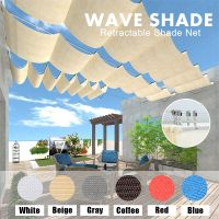 Wave Retractable Sunshade Net Telescopic Awning Outdoor Sun Shading Sail Garden Sunblock Nettings Swimming Pool Sun Shade Canopy-Meqiao ke