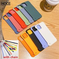 HOCE เคสโทรศัพท์กันกระแทกคุณภาพสูง,เคส PC สีพื้นแบบไร้ขอบสำหรับ iPhone 12 11 13 14 Pro Max 12 Mini XR X XS Max 6 6S 7 8 Plus สีลูกกวาดแบบบางพิเศษฝาครอบไร้กรอบ