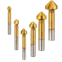 Gtbl 6ชิ้นชุดบิต Hss Countersink Drill 90องศา3ขลุ่ยไทเทเนียมดอกสว่านหัวบดตัด