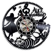 Alice In Wonderland Vinyl Wall Clock Modern Design Decorative Childrens Room Clock with LED Lighting Wall Watch Home Decor