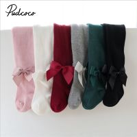 【CW】 0 24M Toddler Baby Girls Autumn Winter Warm Bowknot Leggings Pantyhose Stretchy Leggings Stockings