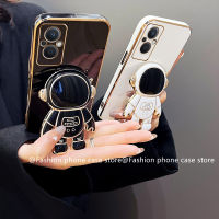 เคส OPPO Reno8 Z Reno7 Z 5G Reno8 4G Case แฟชั่นใหม่นักบินอวกาศที่มองไม่เห็นที่วางโทรศัพท์ Electroplated ปลอก OPPOReno8Z 5กรัมปกอ่อน2022