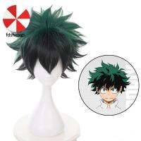 FDSFVDXGS ผู้ชายผู้หญิงชุดทนความร้อนได้ไล่เฉดสีสังเคราะห์ผม Izuku Midoriya Deku วิกผมอนิเมะคอร์สเพลย์