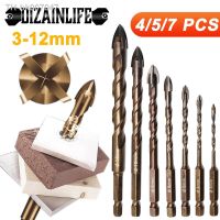 ▤✳  DIZAINLIFE 3-12mm Cross Hex Tile Drill Bits Set for Glass Ceramic Concrete Hole Opener Brick Hard Alloy Triangle Bit Tool Kit