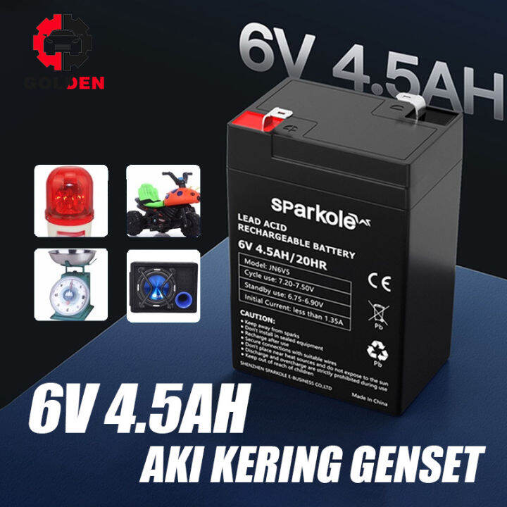 Eelic aki-6v4.5ah hitam aki kering 6 volt 4.5 ah untuk menyuplai arus