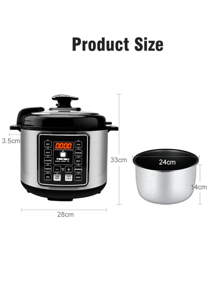 5L Electric Pressure Cookers Soup Porridge Rice Intelligent Pressure Cooker  220V Multifunction Heating Meal Heater For Home