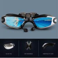 【CW】 Swim Cap Glasses Anti-fog Goggles Earplug Pool for Men Kids Adult Diving Eyewear ！