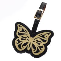 【DT】 hot  Travel Accessories Hot stamping butterfly Luggage Tag Women Portable PU Leather Label Suitcase ID Addres Holder Baggage Boarding