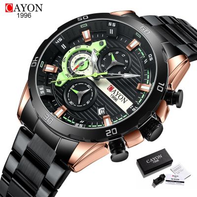 CAYON Watch For Men TOP nd Waterproof Sports Stainless Steel Chronograph Fashion Luxury Wristwatches Men Relogio Masculino
