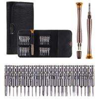 Mini Precision Screwdriver Set 25 in 1 Multifunctional Torx Hex DIY Repair Tool Kit for PC Laptop Phones with Leather Case