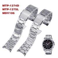 ✴ สายสแตนเลสแข็งสำหรับ MTP1374D MTP1375L MDV106 Series 22 มม. Watchband Metal Arc End Matte ภาษาโปลิชคำเข็มขัดผู้ชายอุปกรณ์เสริม