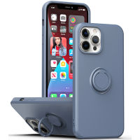 iPhone 14 Case, WindCase Slim Silicone Rubber Shockproof Protective Cover with Ring Holder Stand for iPhone 14