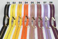 5# double sliders golden metal zippers black yellow golden orange fuchsia purple open-end diy zip for sewing bags gaments cloths