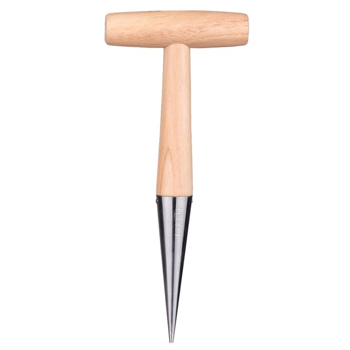 ；【‘； Practical Tools Garden Migration Loosen Soil Accessory Durable Plant Stainless Steel Sow Dier Hole Ph Wood Handle