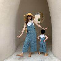ผู้ปกครอง-เสื้อผ้าเด็กแม่และลูกสาวสไตล์ฤดูร้อนผ้าม่านแขวนกว้างหลวมชีฟองขากว้างกางเกง Polka Dot Granny กางเกงทอด Street แม่ชุด