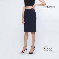 กระโปรงทรงแคบ Guy Laroche Skirt กระโปรงทำงานสีกรม ความยาวคลุมเข่า ดีเทลขอบเอวติดกระดุม ซิปซ่อน (GZ12NV)