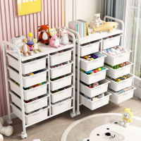 Spot parcel post Childrens Toy Storage Rack Household Bookshelf Living Room Snack Trolley Rack Floor Multi-Layer Mobile Organizing Rack