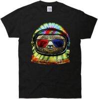 TeeShirtPalace Sloth Astronaut 3D T-Shirt Black Large