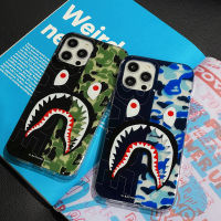 BAPE Camo Shark Translucent iphone 13 mobile soft shell phone case 12 splicing apple luxury 13promax phone case 12 promax cute ultra-thin 11 iphone 13pro 11pro max new couple iphone case mens 12pro soft shell non-slip