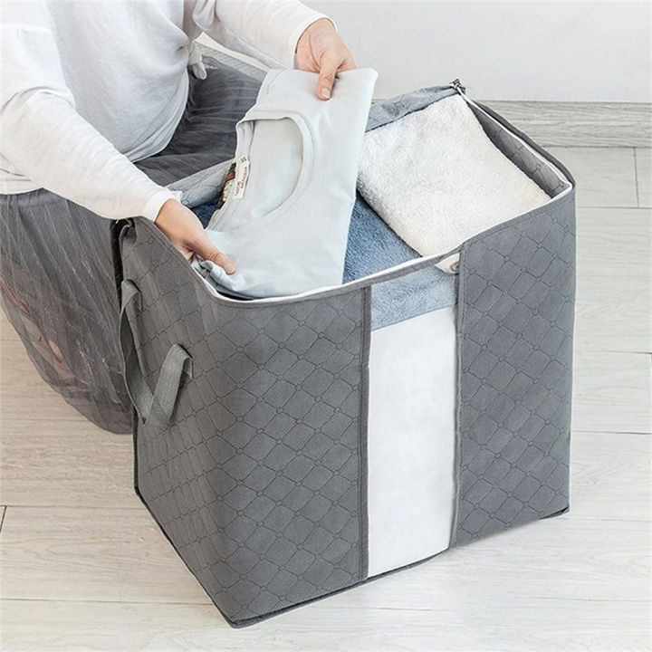romantichouse-ตู้เสื้อผ้าพับได้กระเป๋าเก็บของกล่องจัดระเบียบสำหรับเสื้อผ้าและผ้าห่ม