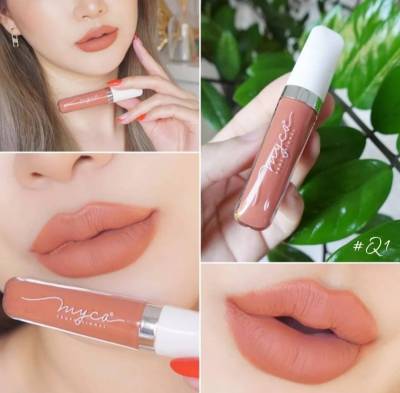 MYCA  MATTE เบอร์ Q1 ไมก้า ลิปครีมเนื้อแมท สีส้มนู้ด ทาแล้วหน้าสว่าง เนื้อลิปเบาสบาย เกลี่ยง่าย ไม่เลอะแมส กันน้ำ ติดแน่นทนตลอดวัน