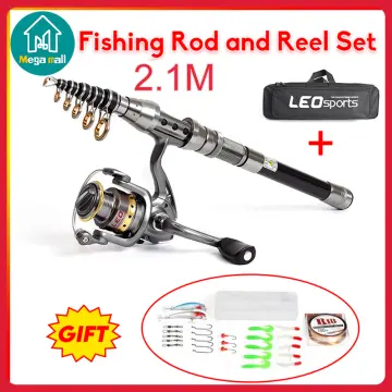 LEO 2.1M/2.4M Fishing rod set original fishing rod and reel set fishing  rods full set fish rods