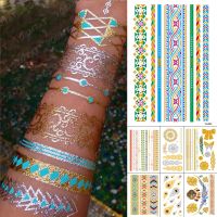 hot！【DT】❒♨  Temporary Sticker Metal Gold Mandala Jewelry Flash Tatto Fake Tatoo