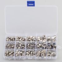 385 Buah M3 M4 M5 M6 M8 Hex Flange Nuts Bermacam-macam Kit - 304 Stainless Steel DIN985 Nylon Nuts DIN923 Cap Nut