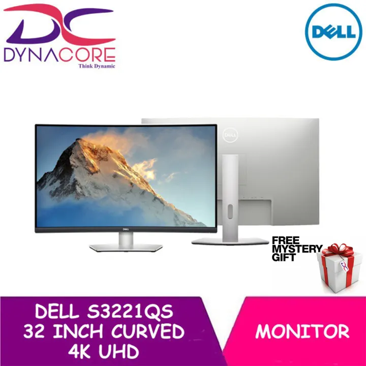 Dell S3221QS 32 Inch Curved 4K UHD, VA Ultra-Thin Bezel Monitor, AMD FreeSync, HDMI, DisplayPort, Built in Speakers, VESA Certified, Silver | Lazada Singapore Dell S3221QS 32 Inch Curved 4K UHD, VA Ultra-Thin Bezel Monitor, AMD FreeSync, HDMI, DisplayPort, Built in Speakers, VESA Certified, Silver | Lazada Singapore