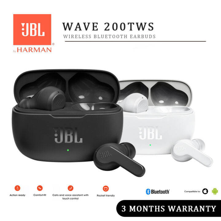 JBL คลื่น200TWS True Wireless บลูทูธหูฟังมีไมค์หูฟังบลูทูธกันน้ำหูฟัง ...