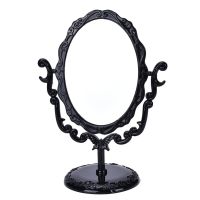 Black Butterfly Rotatable Vintage Desktop Gothic Rose Stand Compact Makeup Mirror European Style Acrylic Small Size Makeup Tools Mirrors