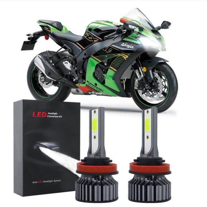 หลอดไฟฮาโลเจน-led-6000k-สีขาว-แบบเปลี่ยน-สําหรับ-kawasaki-ninja-1000-650-300-2011-2015-zx10r-zx6r-2003-2004-2016-รับประกัน-10-เดือน