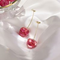 2020 Fashion Womens Acrylic Earrings Geometric Cherry Long Drop Earrings