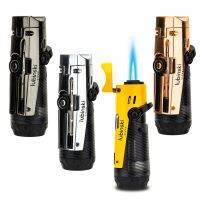 ☸ Lubinski Lighter with Needles Cigar Punch Dredge Enhaner Tool Metal Butane Gas 1 Torch Lighters Smoking Support