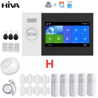 【LZ】♗✳  HIVA PG-107 Tuya Alarm System 4.3 Inch Screen WIFI GSM GPRS Burglar Home Security with PIR Motion Sensor   Fire Smoke Detector