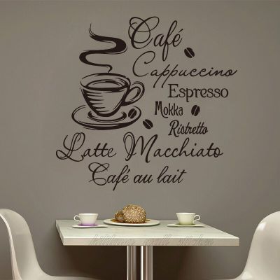 Coffee Kitchen Vinyl Wall Stickers Kitchen Coffee Shop removable Wall Mural Decals Home Decor House Decoration Wall Art 1055