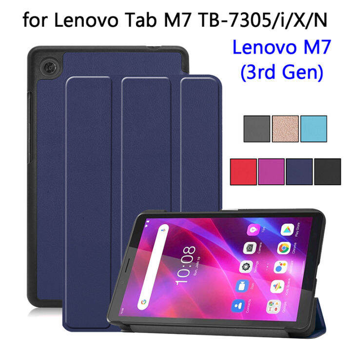 Tablet Flip Case for Lenovo Tab M7 TB7305 7.0" Trifold Solid PU