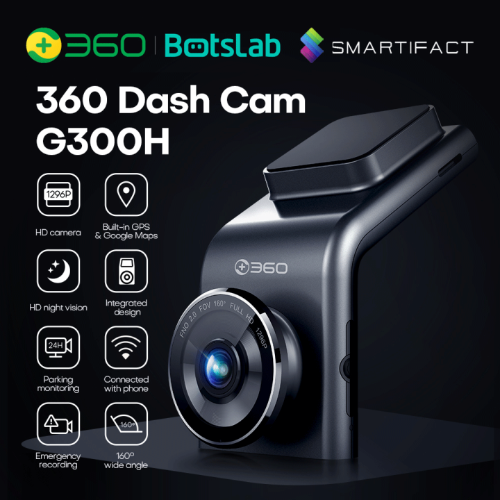 360 Smart Network G300H Wireless Super HD Dash Camera with Built-In GPS