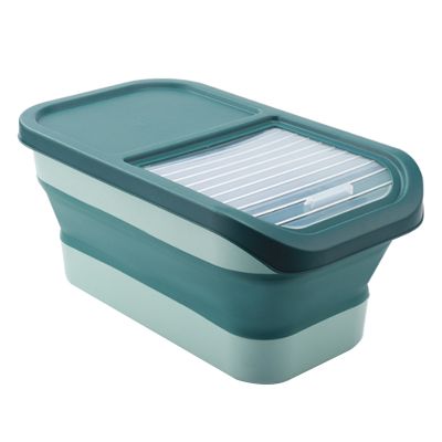 Large Capacity Foldable Rice Bucket Kitchen Home Insect-Proof Grains Storage Box Cereals Organizer Container