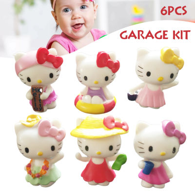 Cartoon Hello Kitty Figures Statue Model Toys Delicate and Compact Cats Figurines for Living Room Desktop Decoration