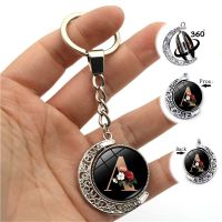 Fashion A-Z Initial Alphabet Flower Key Chain Rotating Moon Double-sided Letters Keychain Unisex Bags Accessories Party Gifts Key Chains