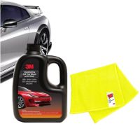 3M ผลิตภัณฑ์ล้างรถ ผสมแว๊กซ์ Car Wash with Wax 1 ลิตร + ผ้าเช็ดรถอเนกประสงค์ 3M Microfiber