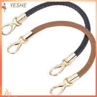 YESHE 2 Pcs สีดำและสีกากี สายกระเป๋าหนัง PU หนังพียู ความยาว: 40ซม./15.7นิ้ว สายกระเป๋าสั้นสำหรับเปลี่ยน มีประโยชน์และดี สายหนังจับพร้อมปุ่มโลหะ สำหรับผู้หญิง