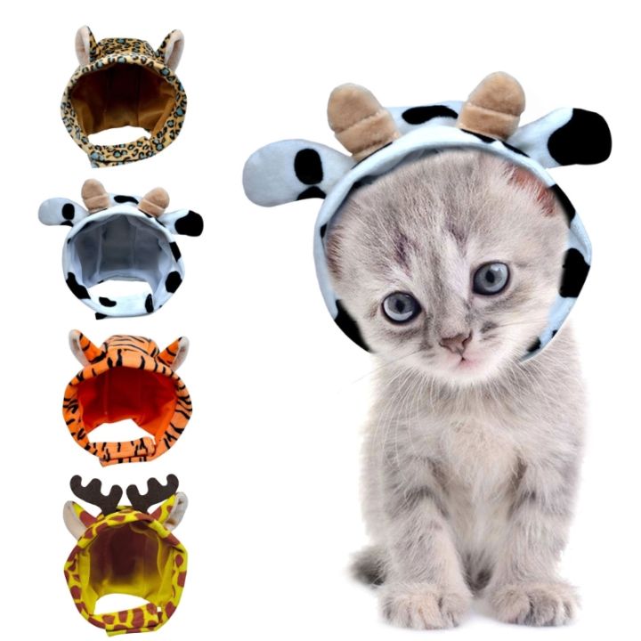 หมวกแมวน่ารัก-หมวกสุนัขเล็กพร้อมหูของสัตว์เลี้ยงอุปกรณ์เสริมผลิตภัณฑ์สัตว์เลี้ยงรูปสัตว์อุปกรณ์ประกอบฉากสำหรับแมวและสุนัข