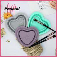 PETINAIL แปรงรูปหัวใจฐานเสื่อซิลิโคนแปรงขัด Kuas Rias ชามทำความสะอาดแปรงปั่น