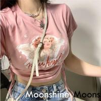 ✕ Moon เสื้อครอป เสื้อแฟชั่นผู้หญิง y2k สีพื้น สําหรับผู้หญิง ใส่ไปคลับ ปาร์ตี้ 2023 NEW 230303 TH