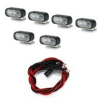 6Pcs LED Roof Lights Headlights Spotlight for MN D90 MN-90 MN99S G500 MN86S MN86 D12 C14 C24 RC Car Upgrade Parts