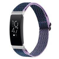 สำหรับ Fitbit Inspire 2 Buckle Braided นาฬิกาไนลอน Band (สีขาวสีดำ)