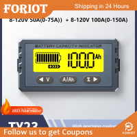 Foriot  เครื่องทดสอบความจุของแบตเตอรี่แบบดิจิตอล8-120V โวลต์มิเตอร์มาตรวัดตัวบ่งชี้พลังงานแบตเตอรี่12V 24V 48V