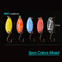 TOMA Fishing Spoons Metal Trout Lures 5pcs 2.2g 2.5g 3g 4.5g 5g Small Hard Bait Sequins Spinner Fishing Spoon with Single Hook